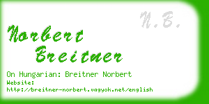 norbert breitner business card